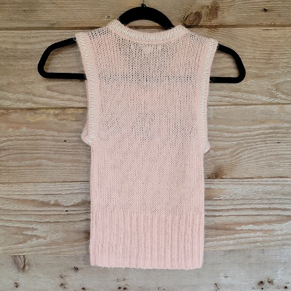 Kimchi Blue Pink Sweater Vest With Strawberries Size XS
